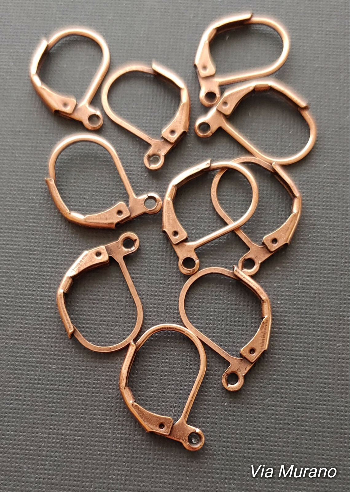 Brass Leverback Brass Earring Finding Antique Copper DuroPlate 16x10mm (Pk 10)