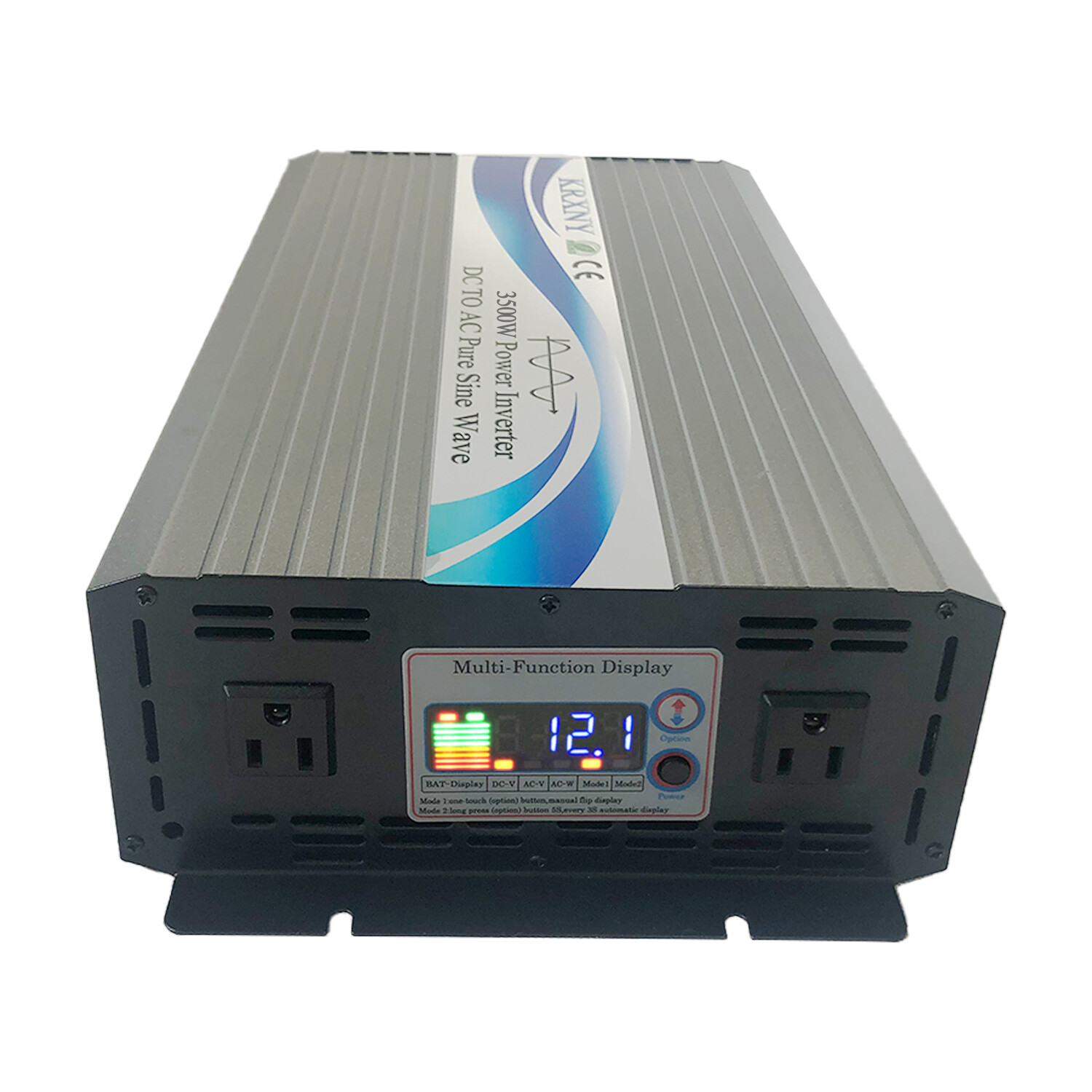 3500W Pure Sine Wave Power Inverter 12V 24V 48V DC to 120V AC Off Grid US Stock