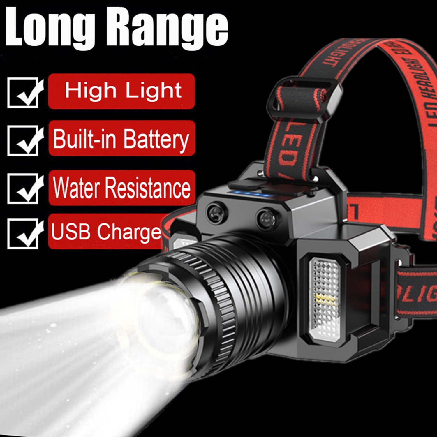 Rechargeable LED Induction Headlamp - Super Bright, Multifunctional Work Light
