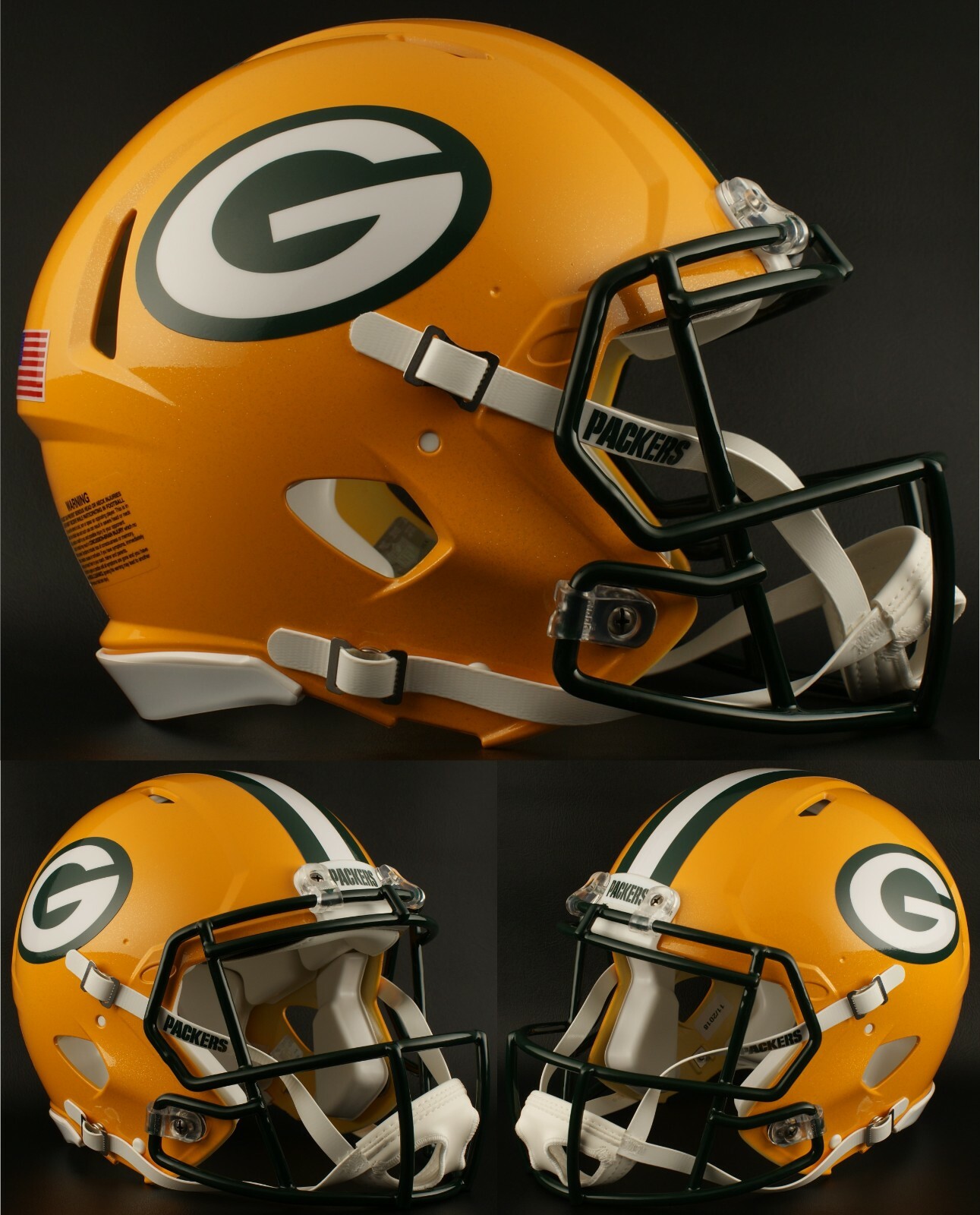 GREEN BAY PACKERS NFL Riddell SPEED Full Size Replica Football Helmet