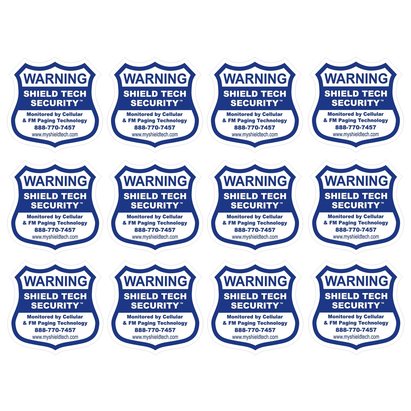 12 BACK ADHESIVE WINDOW or DOOR DECAL WARNING STICKER ALARM SECURITY SYSTEM PK B