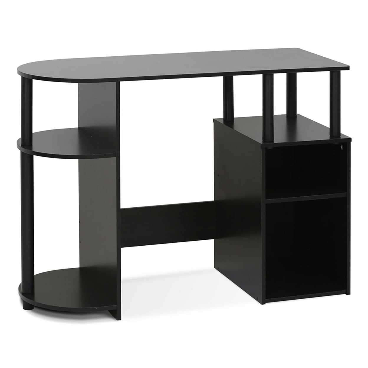 Espresso Computer Desk Simplistic Style W Bin Drawers & Easy Assembly