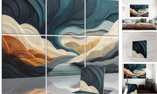 6 Pack Sound Absorbing Panels 72x48 Inch Decorative 72×48 inches Fiberfield