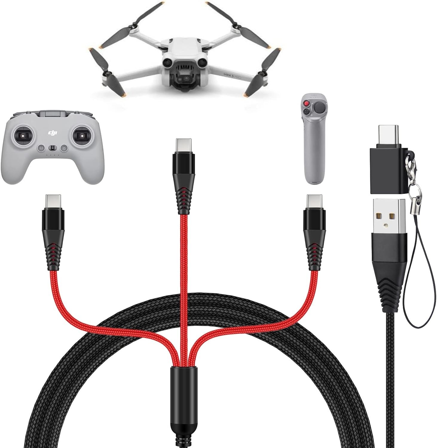 Versatile DJI Drone Charger - 3A USB-C Fast Charging Cable for Multiple Devices