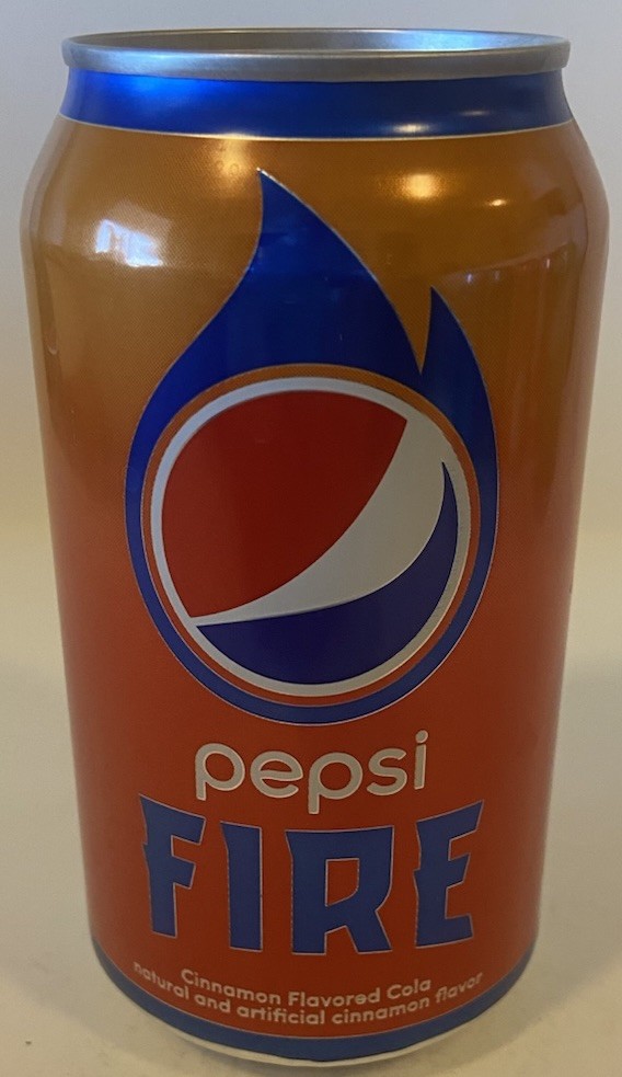 12 oz. PEPSI SODA CAN (FIRE ) EMPTY BOTTOM OPENED