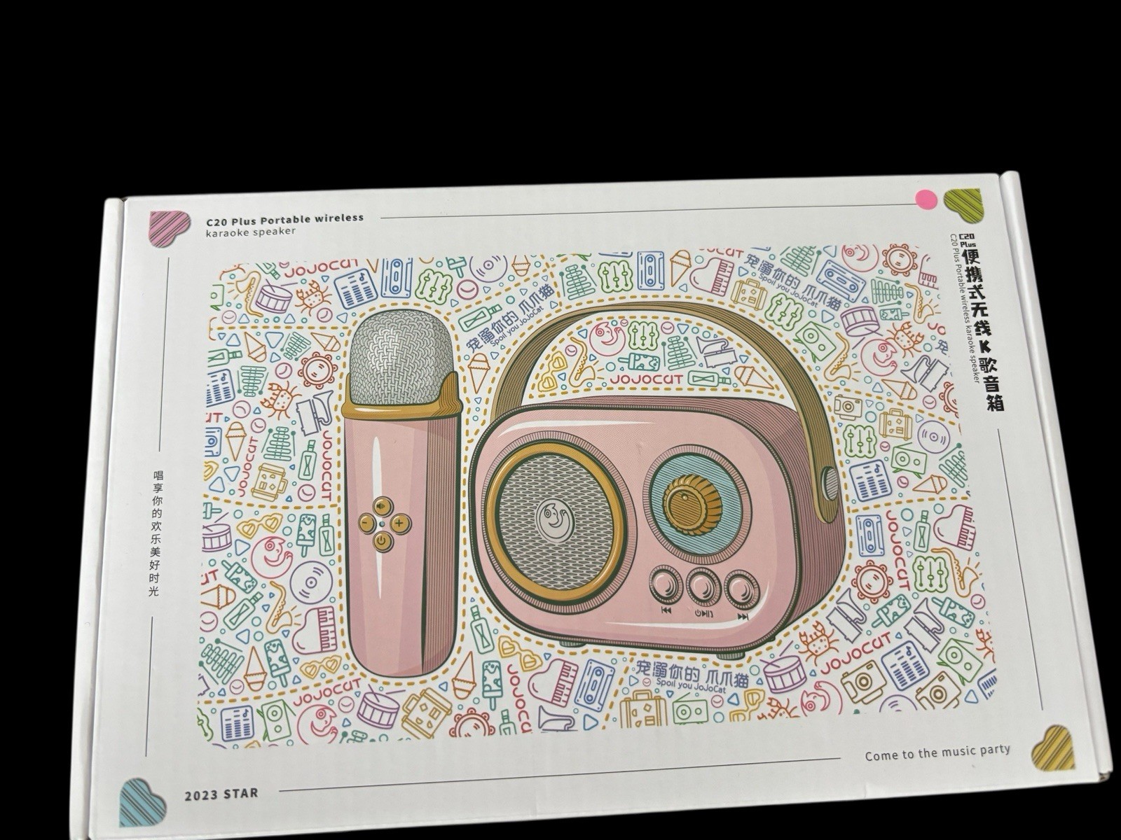 C20 Plus Portable Mini Karaoke Machine with Bluetooth In Pink