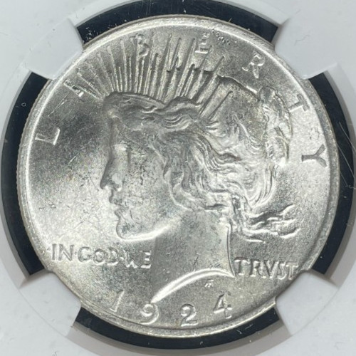 1924 PEACE SILVER DOLLAR~NGC MS 63 ~BEAUTIFUL COIN~ REF# 04-017