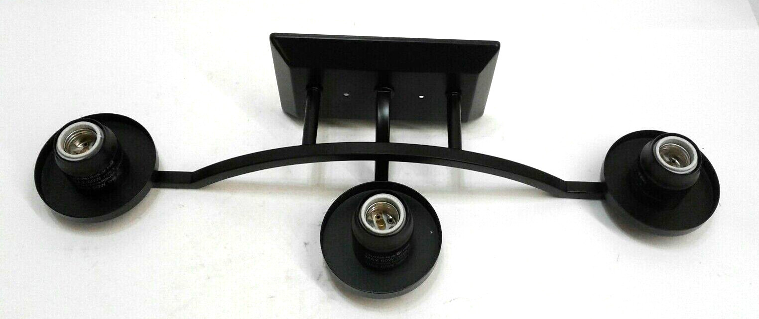 Progress P300258-031 Lassiter 3-Light Matte Black Clear Glass Vanity Light