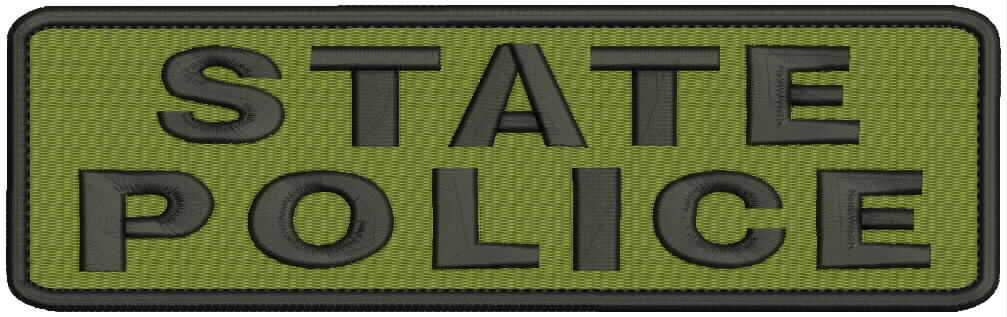 State Police embroidery patches 3x10 hook black and OD green