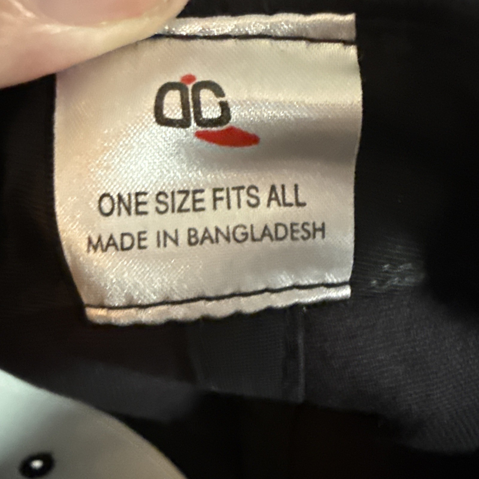 ACS in White Logo Red White on Black Hat Cap Strap Buckle OSFA