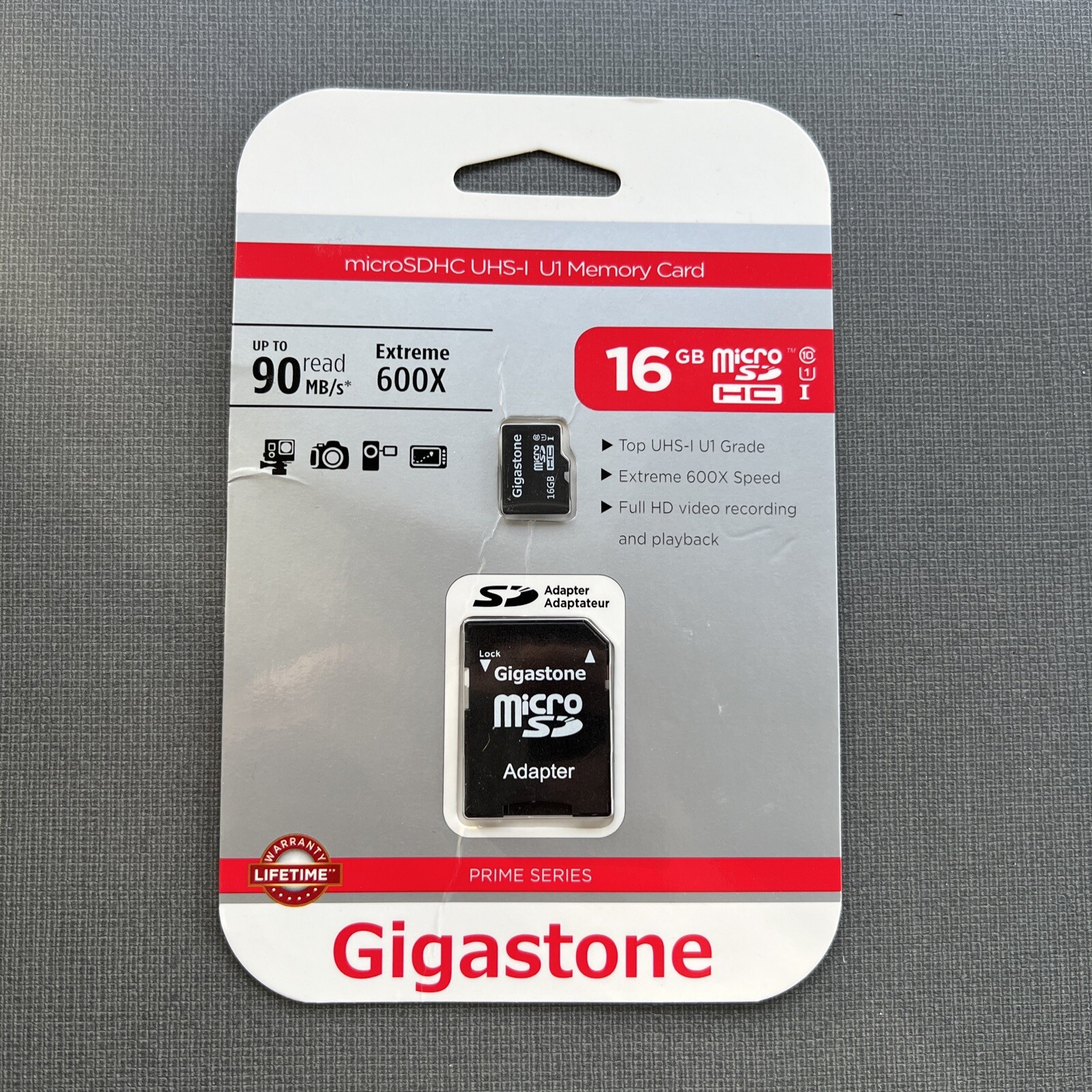 Gigastone Prime Series MicroSD Card 16 GB 2-in-1 Kit GS-2IN1600X16GB-R
