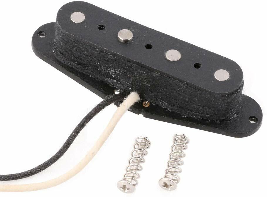 Black 4 String Guitar Pickup Alnico 5 Magnet Fiber Bobbin for Tele Bass