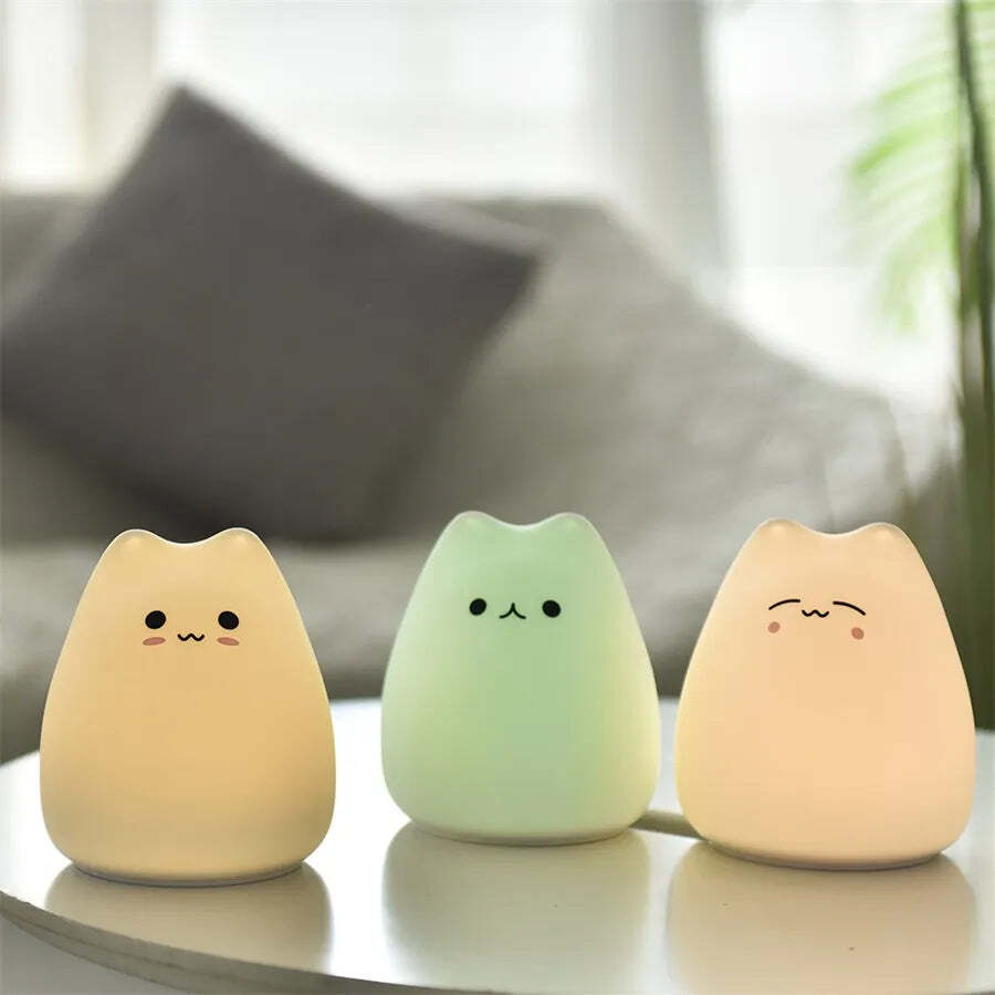 LED Silicone Kitten Night Light
