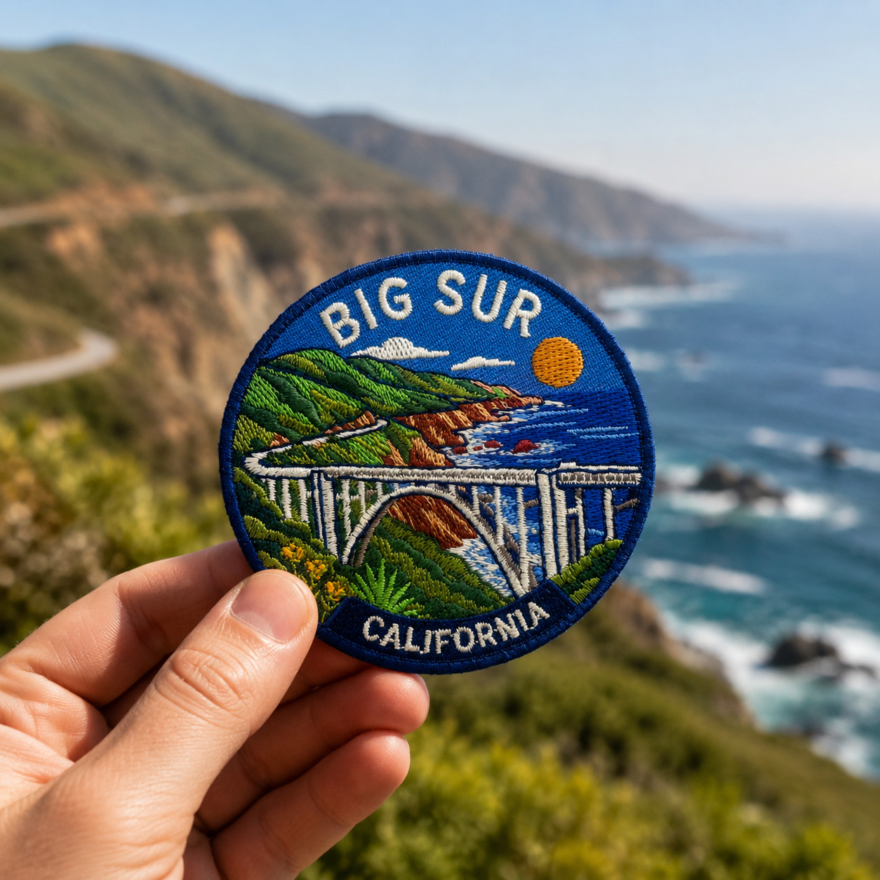 Big Sur California Patch 3" Embroidered Iron On Travel Souvenir Badge