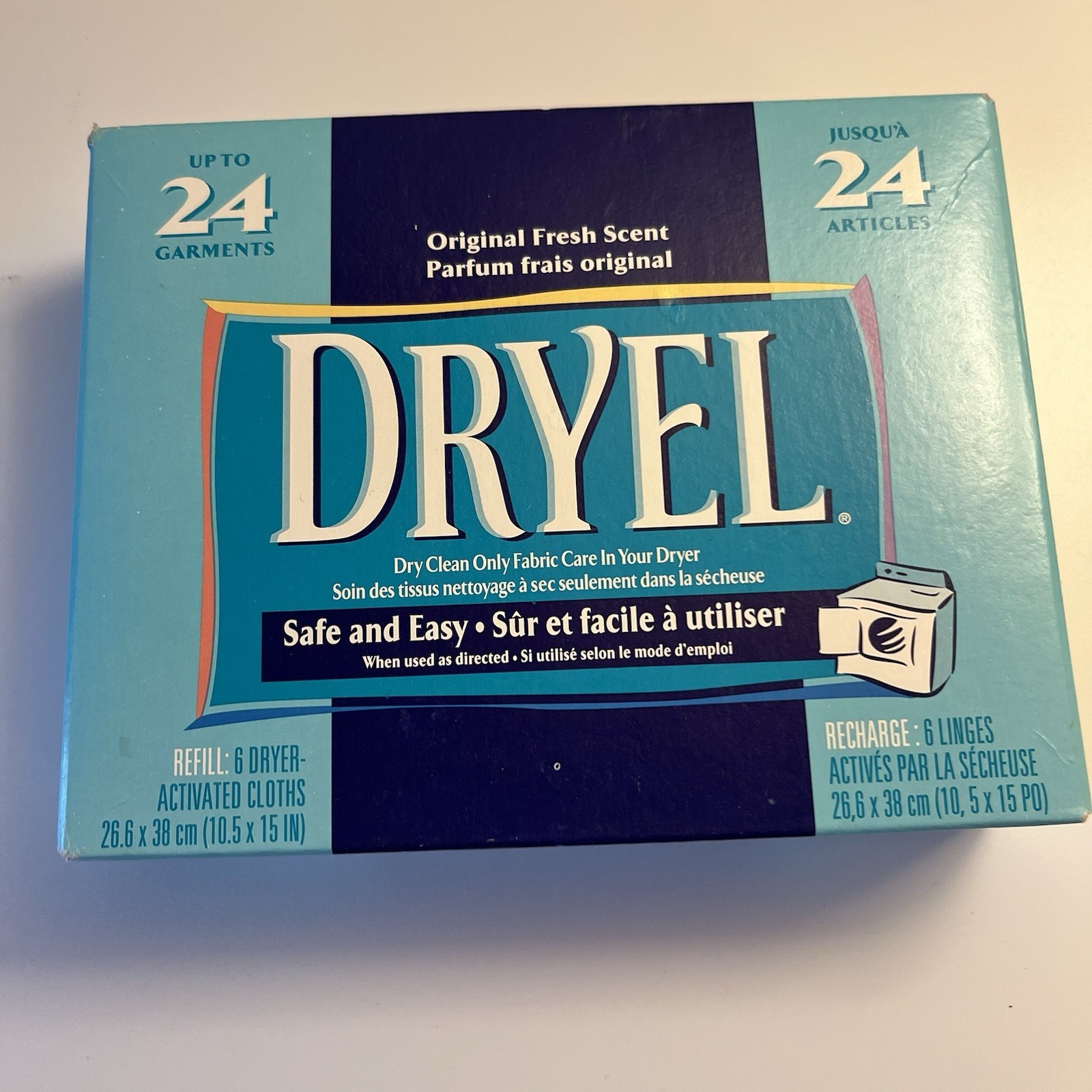 DRYEL Refill Cloths at Home Dry Cleaning In Your Dryer ~ 1 Box / 6 Sheets SEALED