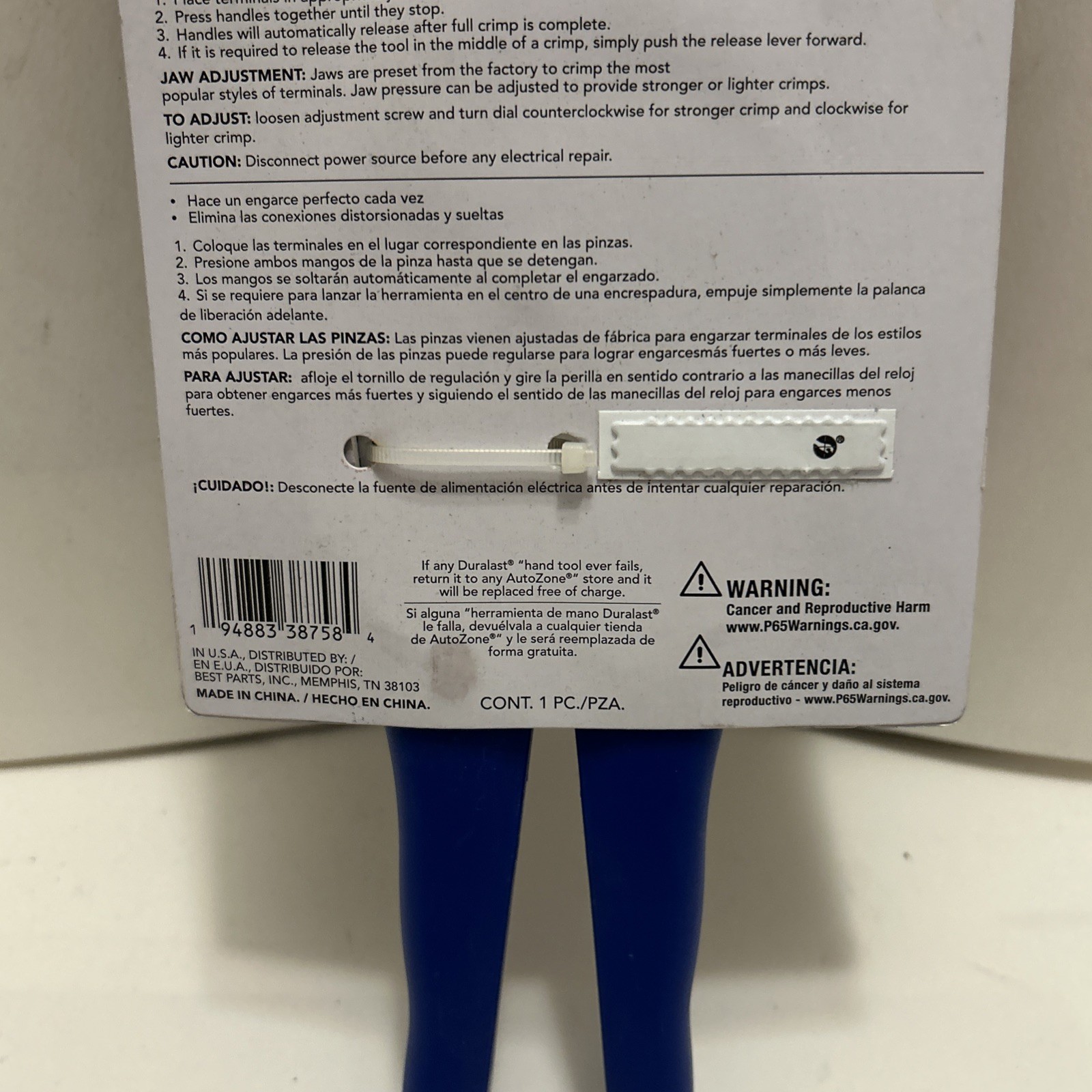 DURALAST RATCHETING TERMINAL CRIMPER 86595