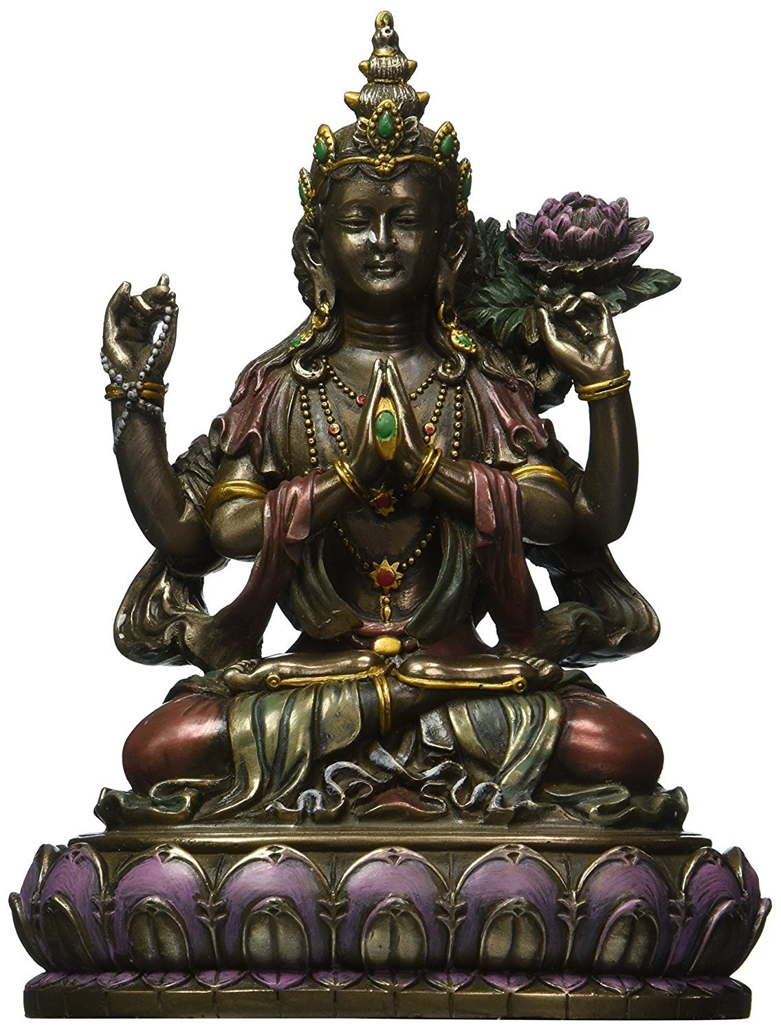 Buddhist Avalokiteshvara Kuan Yin Statue Figurine - Fine Resin Craft, SS-Y-7817