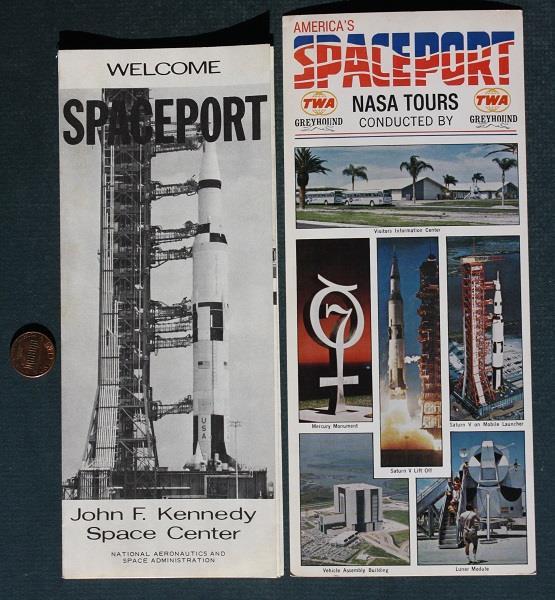 NASA John F Kennedy Space Center TWO Brochure Set Apollo Atlas Rocket VTG +