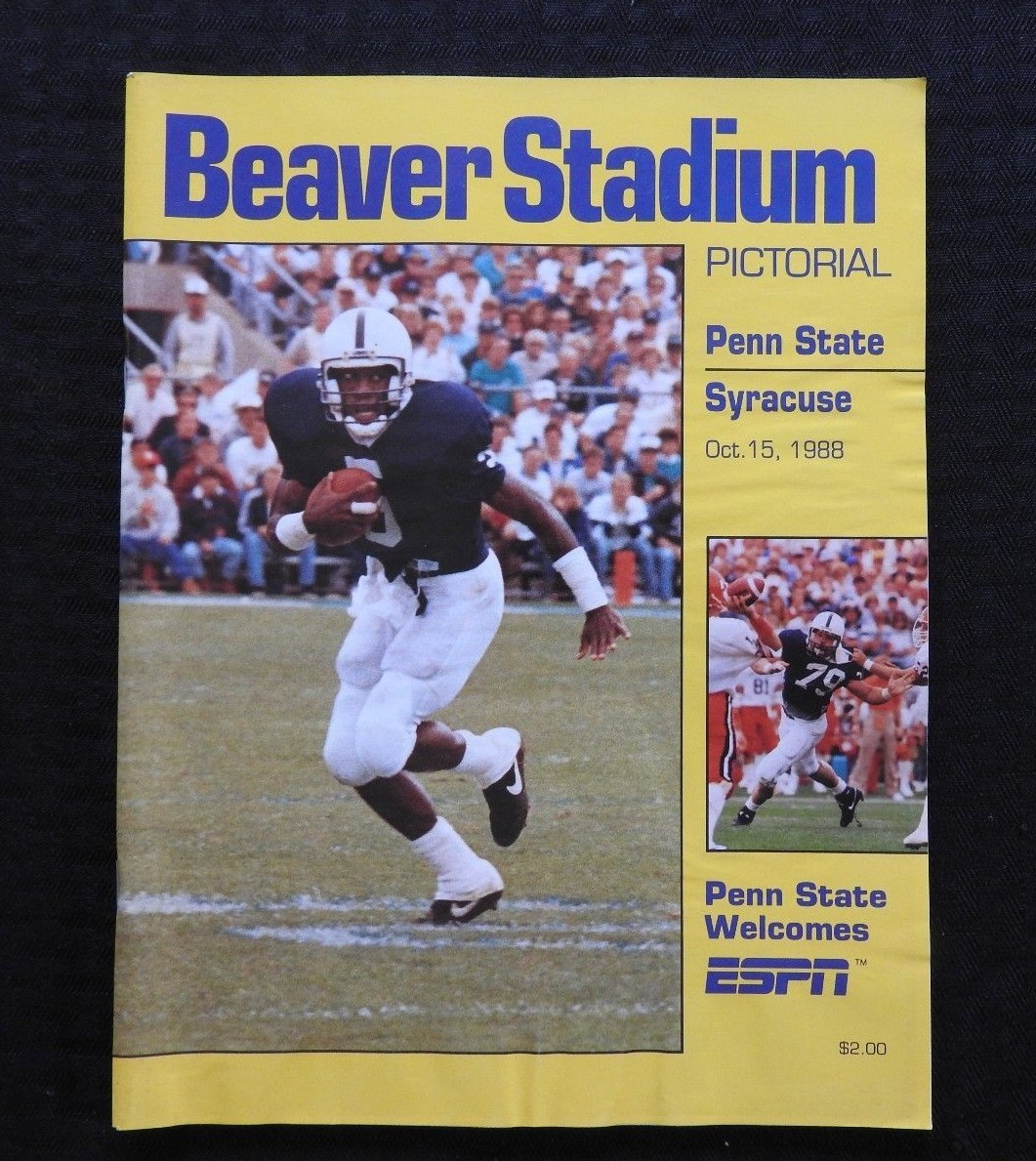 OCTOBER 15 1988 PENN STATE LIONS vs SYRACUSE FOOTBALL PROGRAM BLAIR THOMAS GOOD