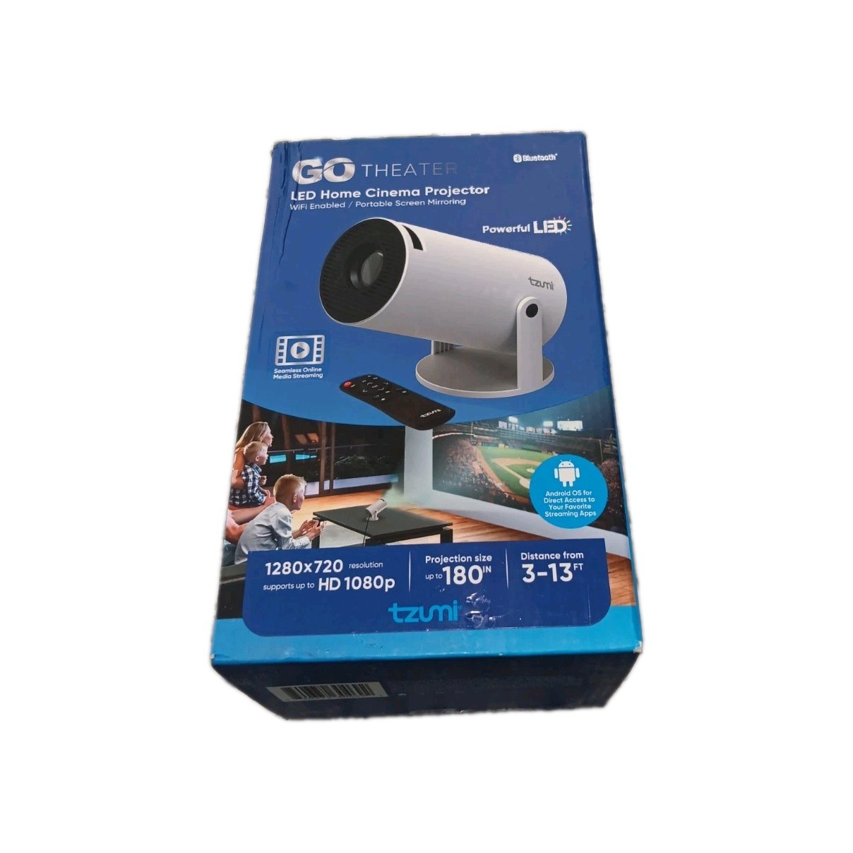 Go Theater LED Home Cinema Projector WiFi Enabled Portable Screen Mirroring 1080