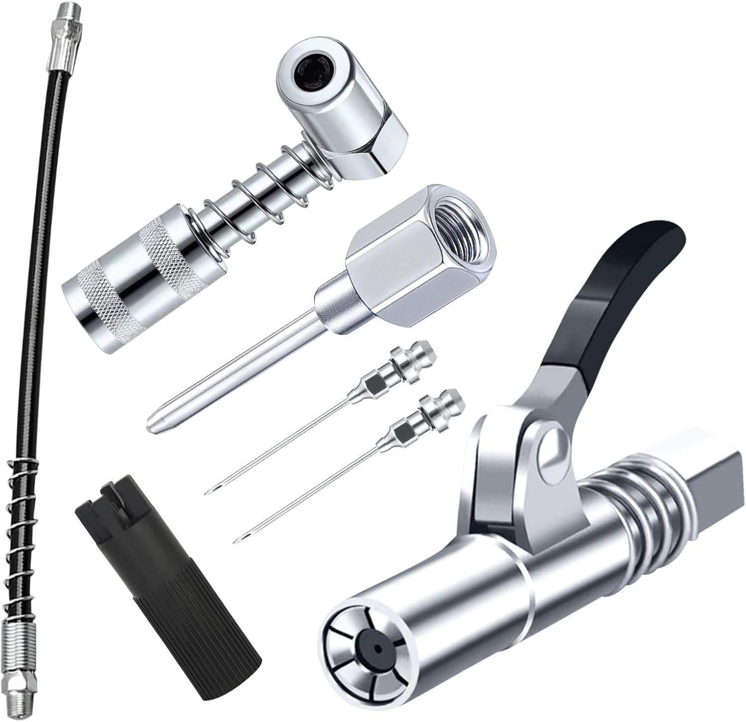 Grease Gun Accessory Kit,includes Grease Needle Dispenser, 2pcs Grease Needle No