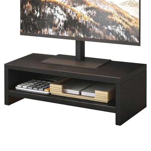 Computer Shelf for Desk, Wooden Monitor Stand Riser, 2-Tier Desk Shelf, Wood