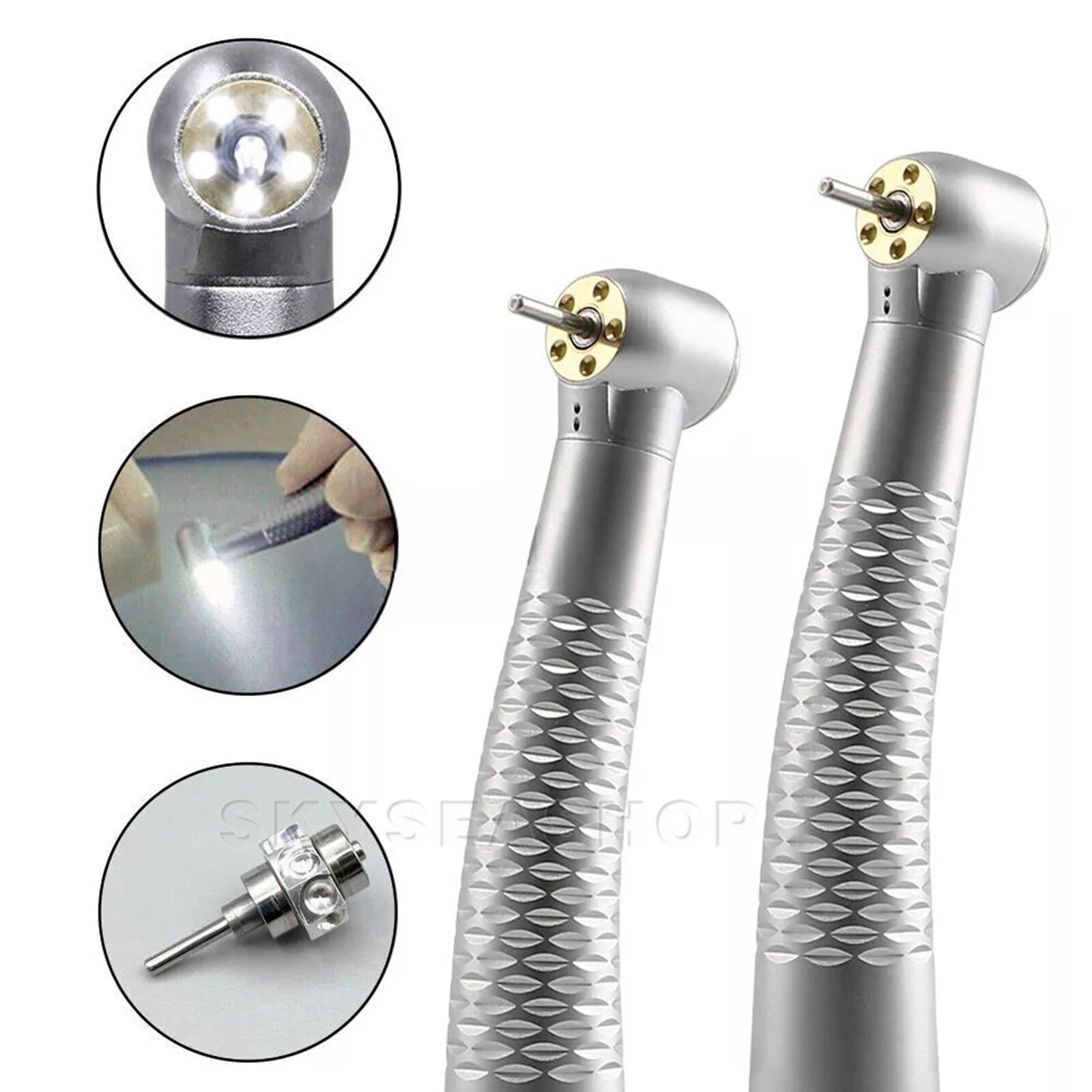 W/H Style Dental LED E-generator High Speed Handpiece 5*Bulb Fiber Optic / Rotor