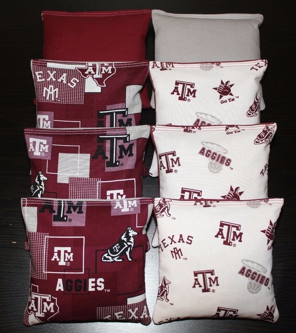 TEXAS A&M University AGGIES CORNHOLE BEAN BAGS Tie Dye Tailgate Game 8 ACA Bags