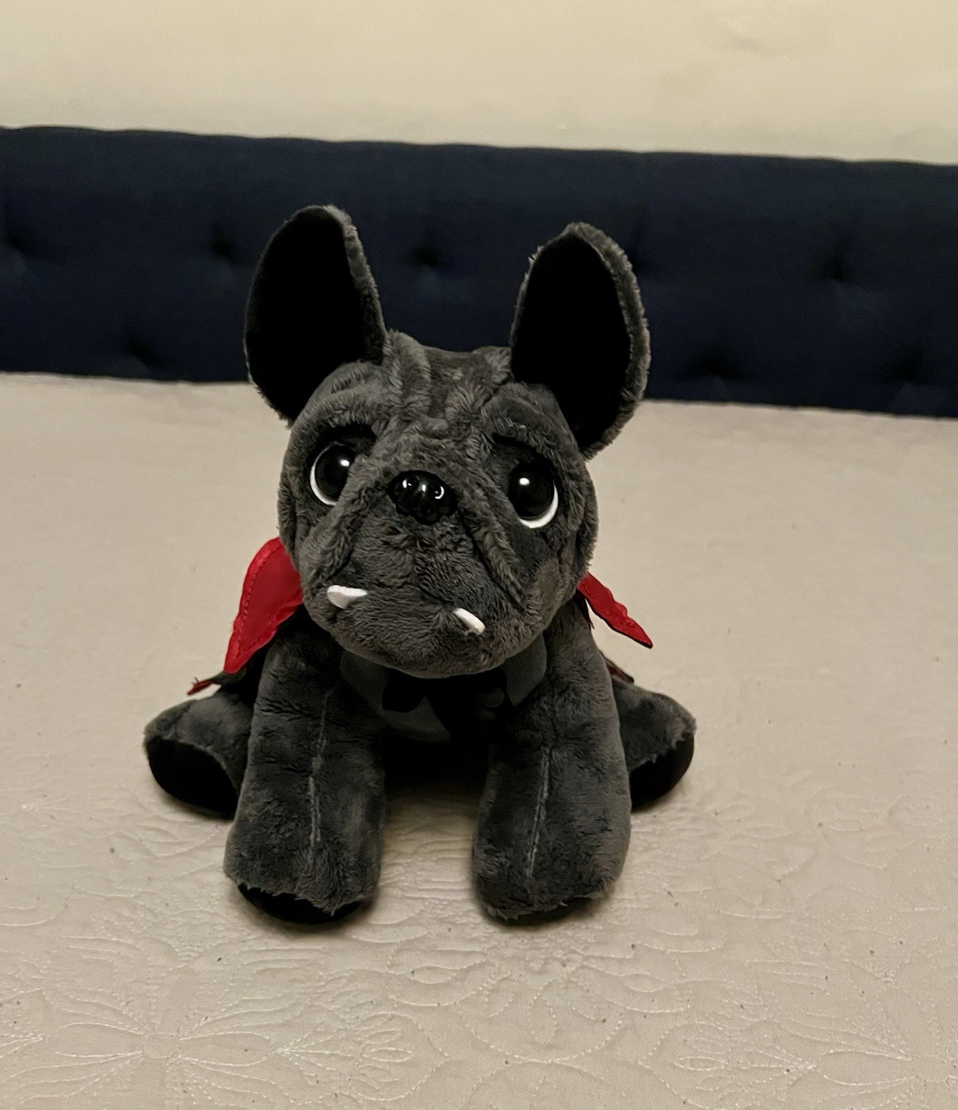 Grey French ( Frenchie ) Bulldog , Vampire Cape Plushie,Therapeutic Heatable Bag