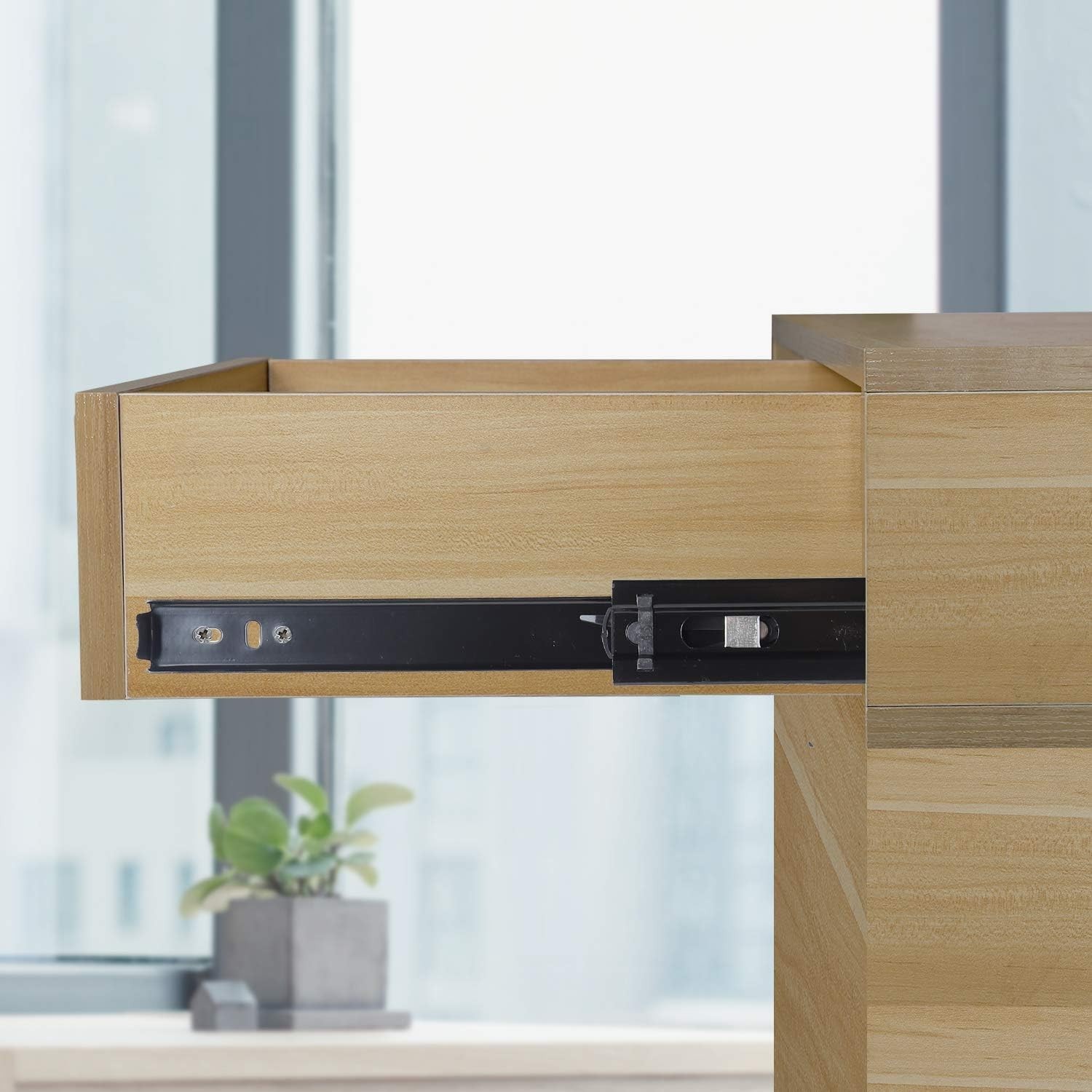 2 PCS Heavy-Duty 10 Inch Full Extension Drawer Slides - Black Steel Rails