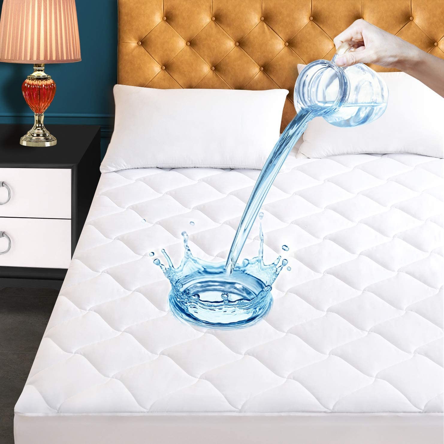 Cal King Size Quilted Fitted Mattress California King, Windmill Protector