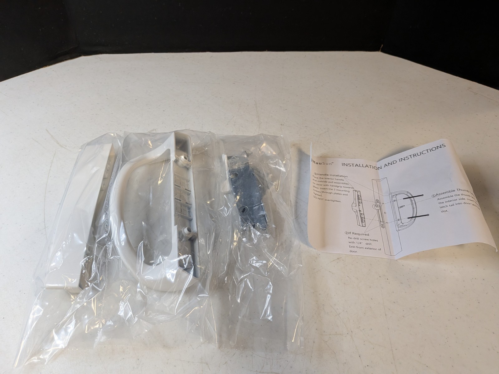 (2 PACK) HauSun Sliding Door Handle Set for 3-15/16" Slots - White Non-Handed