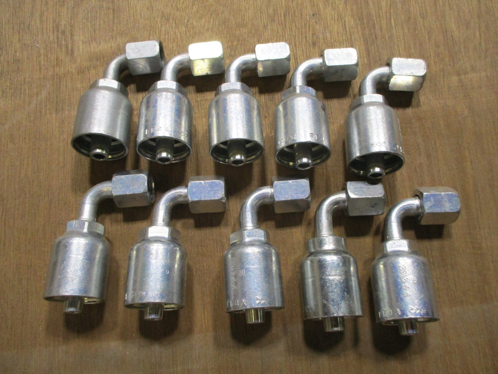 10 Pack Genuine Parker Hydraulic Hose Fittings 13943-6-6 3/8" FJIC 90 DEGREE