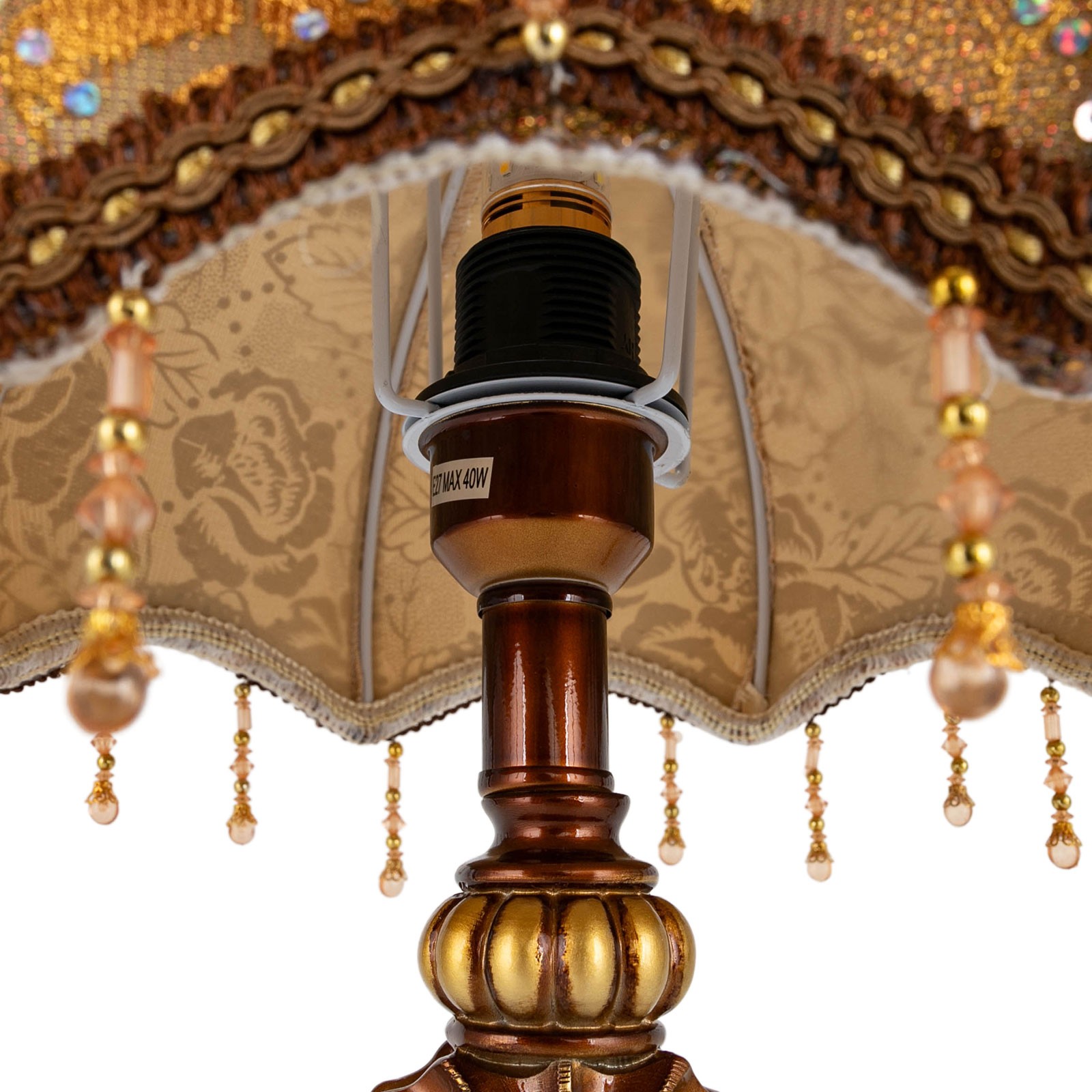 European Style Flower Table Lamp with Push-Button Switch and Elegant Design