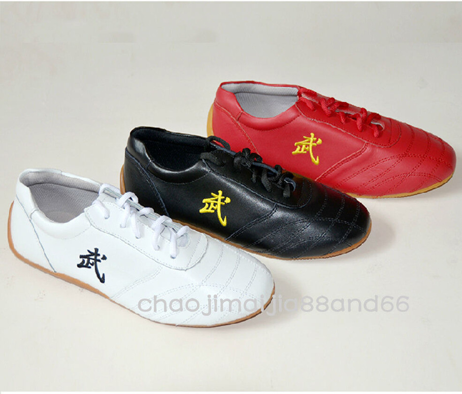 Wushu Kung Fu Leather Shoes Sneakers Martial Arts Tai Chi Shaolin Wing Chun Soft