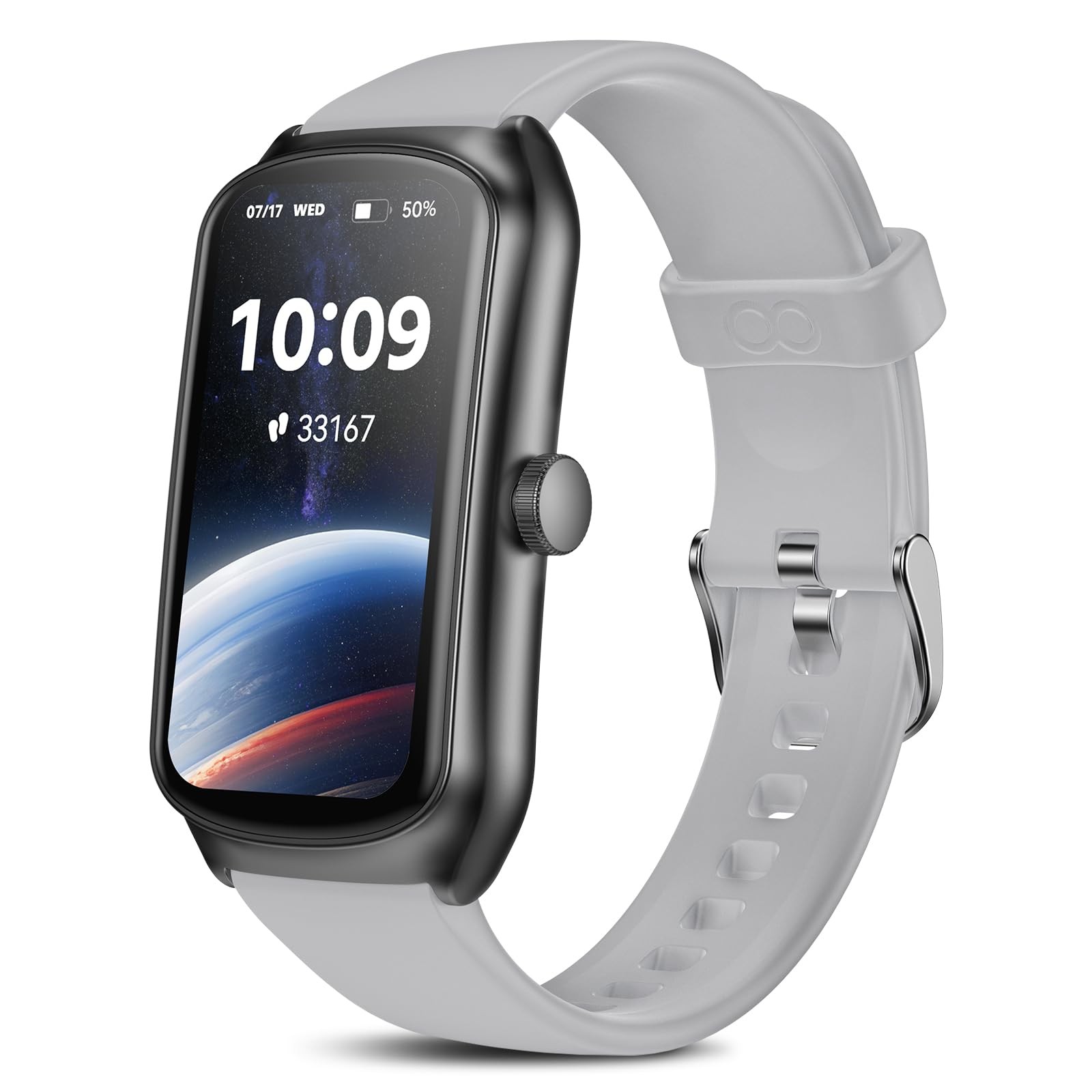 AMOLED Fitness Tracker Watch with 24/7 Heart fits 5.5-7.87 inch wrist, Gray
