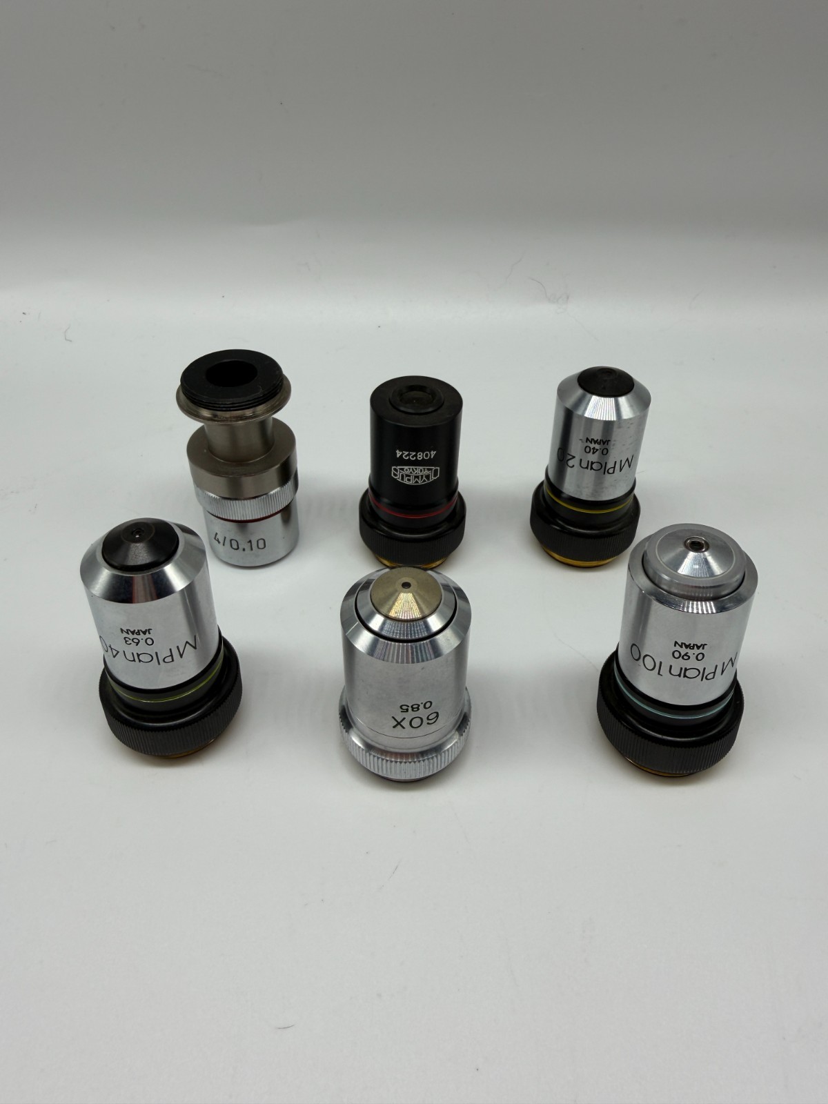 Olympus Tokyo MPlan Microscope Objective Lens 5, 20, 40, 100 + Extras