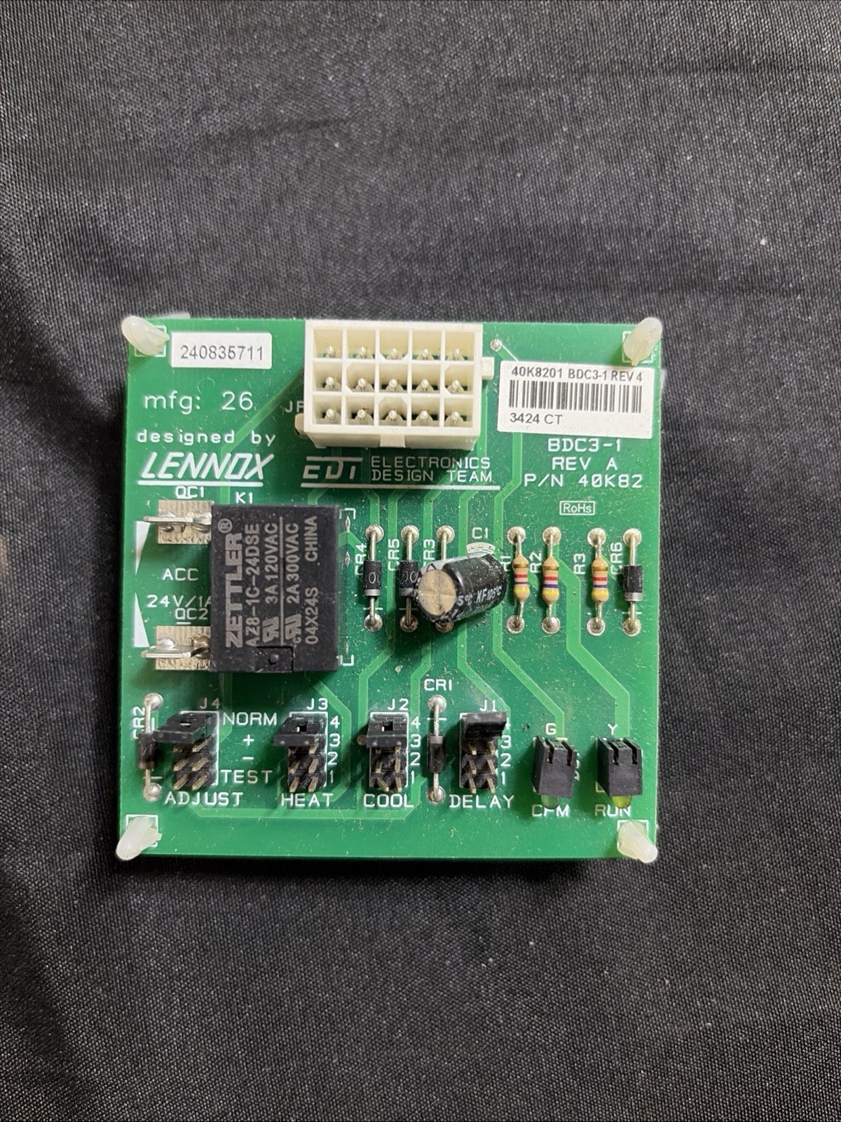Lennox 40K82 Control Board BDC3-1
