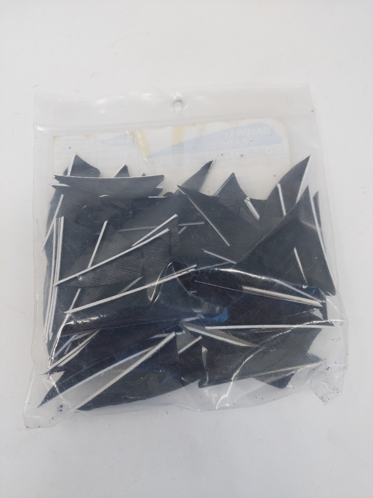 100pk Gateway Feathers 2.25" Left Wing: Shield Jet Black 214LSSBK-100
