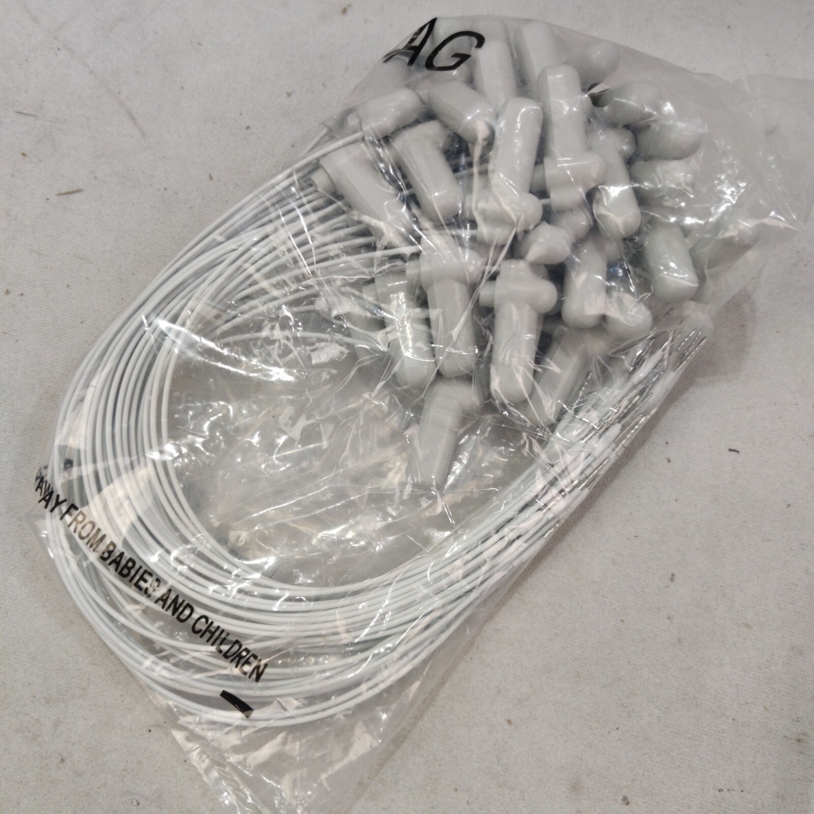 50Pcs WHITE Security Cables Wire Seals Tags Self Locking Tamper Proof HARD TAGS