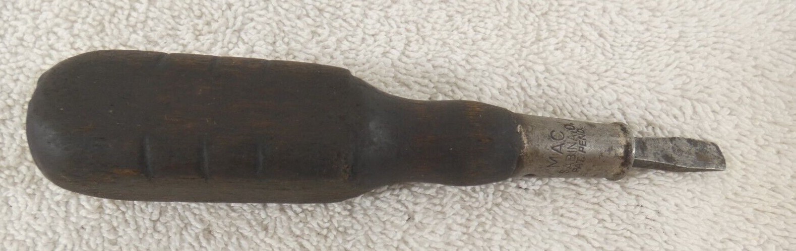 Mac Tools USA 5" Inch Wooden Handle Stubby Slotted Flat Screwdriver Sabina Ohio