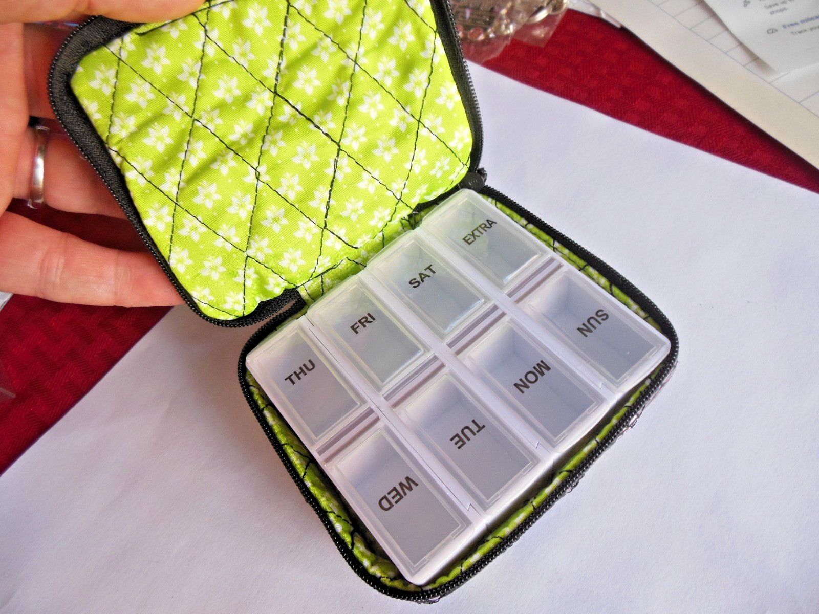 Vitamin / Medicine Weekly Travel Organ. Zippered Case { BLACK }** Free Shipping