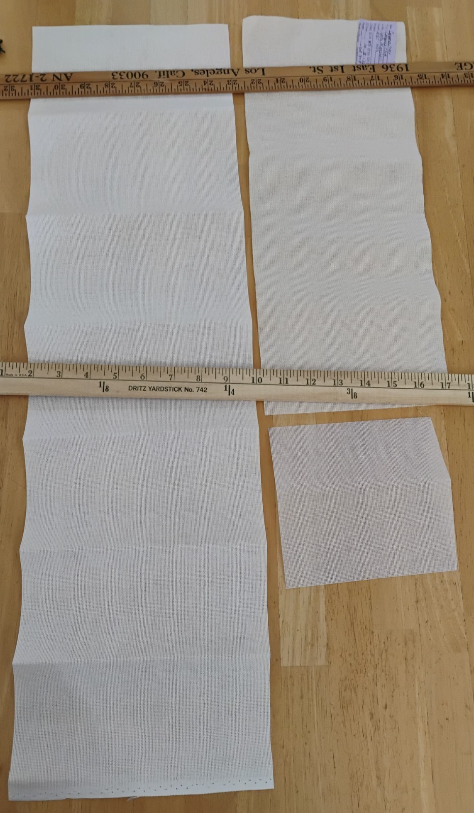 Congress Cloth Mono Blank Needlepoint Canvas 24 Count White Beige 4 Pieces (c8)