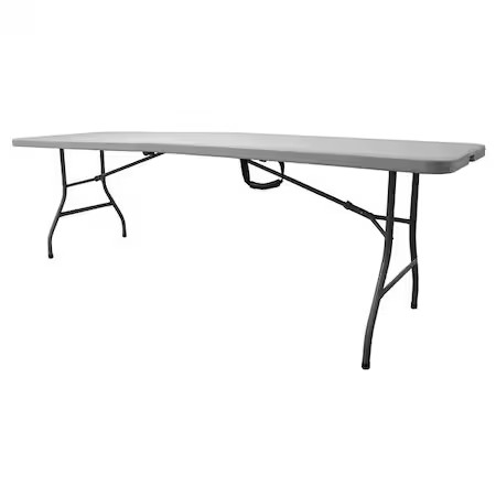 Zoro Select 13V436 Rectangle Folding Table, 30" W, 96" L, 29" H, Blow Molded,