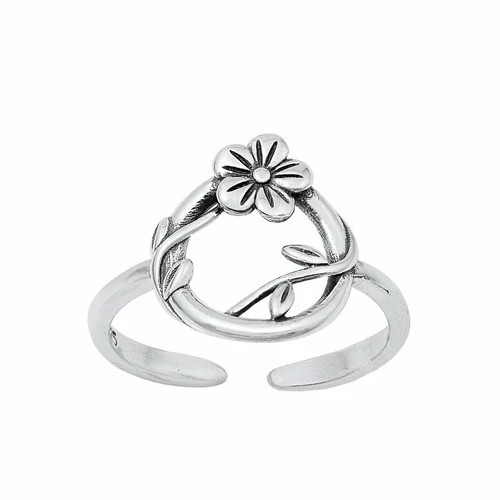 Flower Toe Ring .925 Sterling Silver