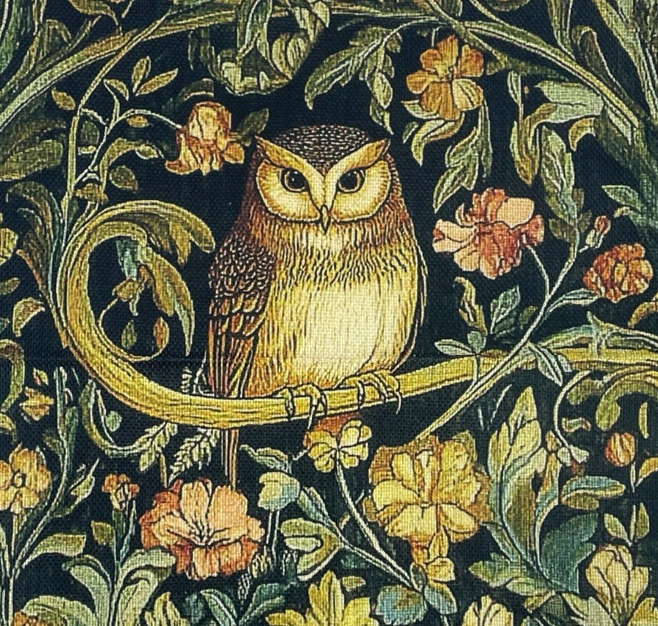 William Morris Abstract Floral Owl Design Throw Pillow Cover Home Decor 18"x18”