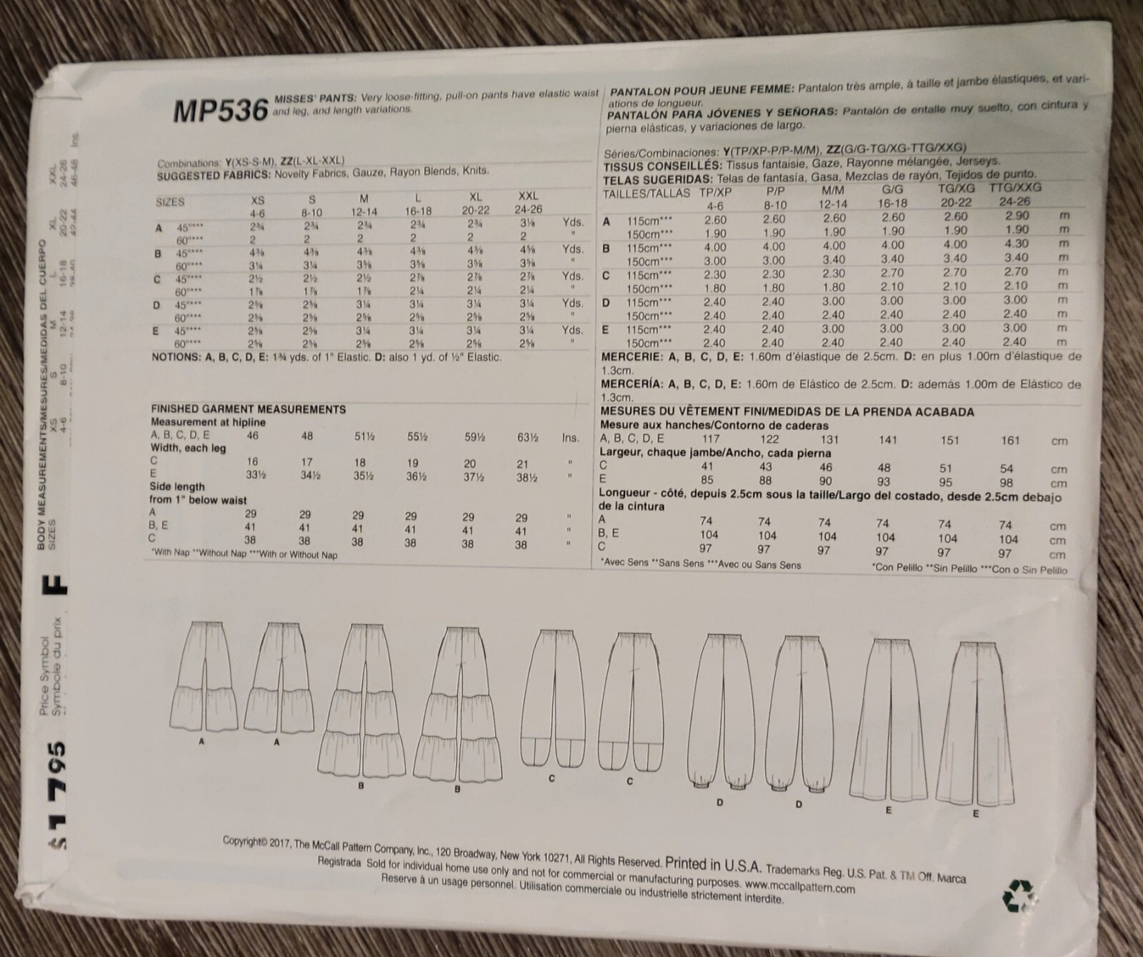 Simplicity, McCall's Sewing Patterns. Women's Skirts/Pants
