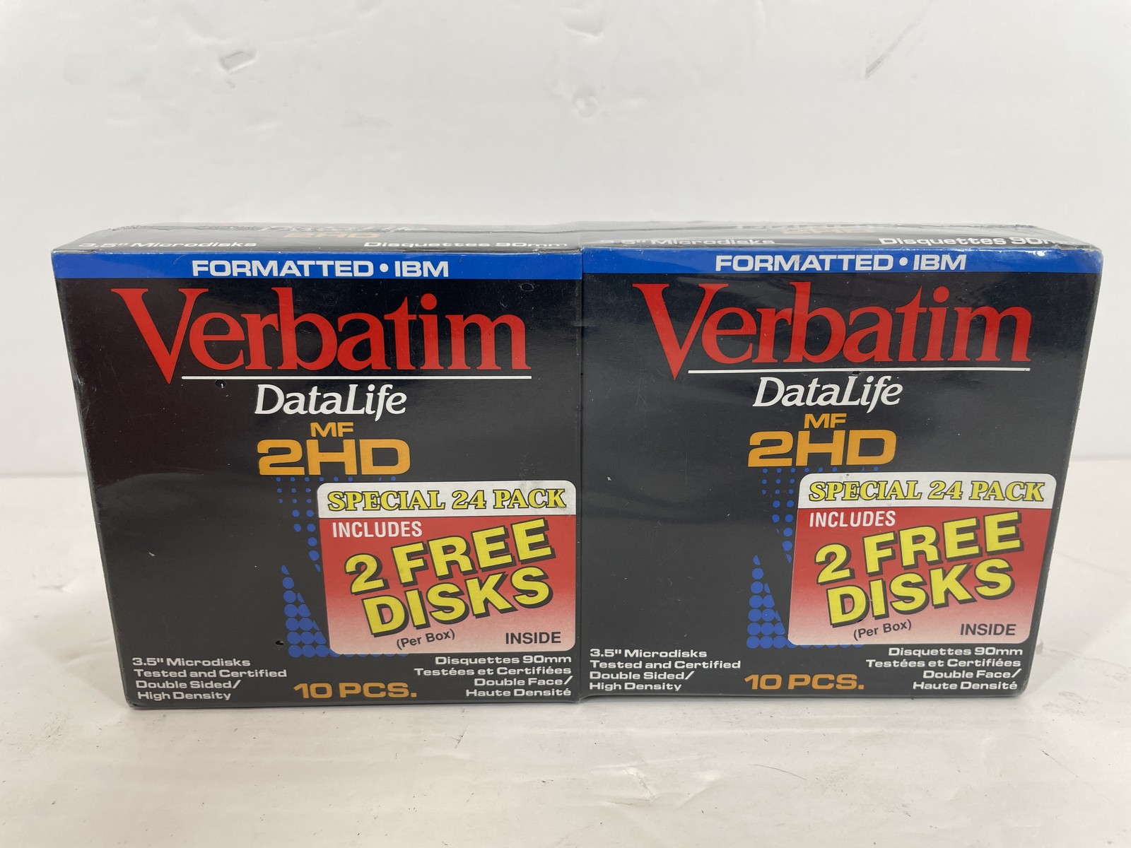 Verbatim DataLife MF 2HD 3.5" Floppy Disks IBM Formatted 1.44MB - 2 x 12 Pack