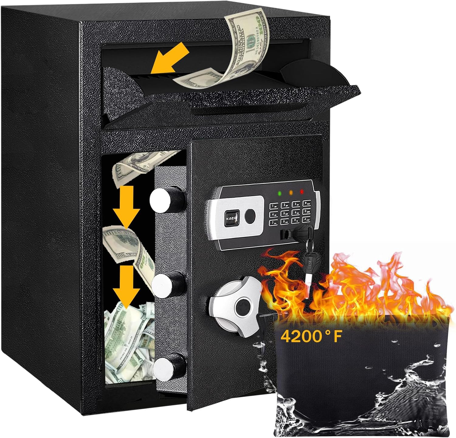 2.8 Cub Fireproof Depository Drop Safe with Digital Lock & Anti-Fishing