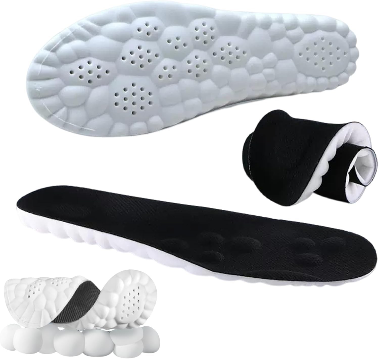 Cloud Insole, Ultra Comfort Insoles, Orthopedic Women: US 4-8.5, Black